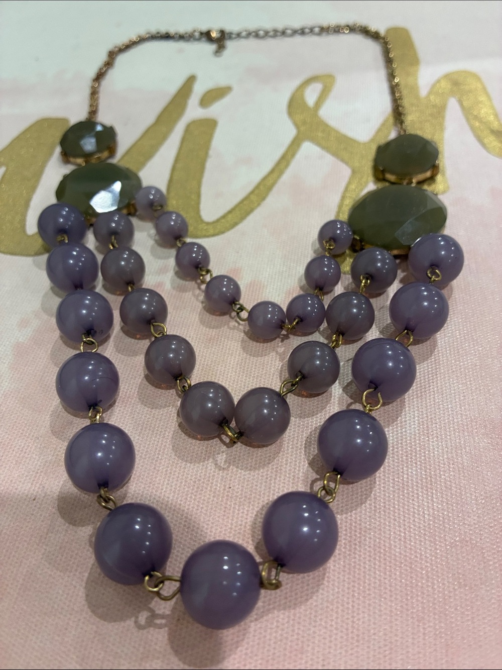 Elegant Lavender Beaded Statement Necklace - Women Jewelry